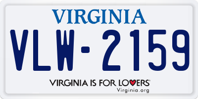 VA license plate VLW2159