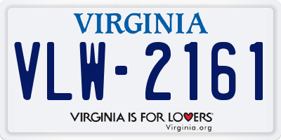 VA license plate VLW2161