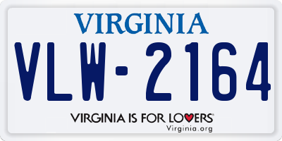 VA license plate VLW2164