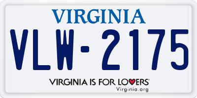 VA license plate VLW2175