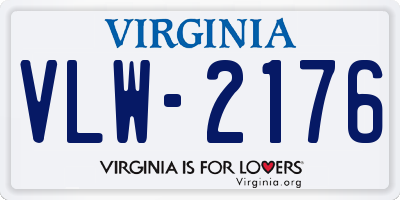 VA license plate VLW2176