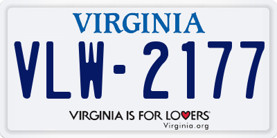 VA license plate VLW2177