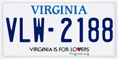 VA license plate VLW2188