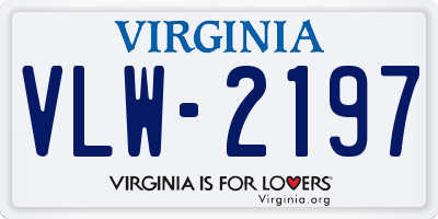 VA license plate VLW2197