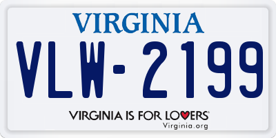 VA license plate VLW2199