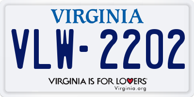 VA license plate VLW2202