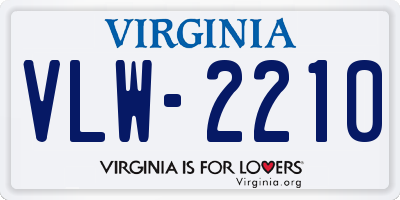 VA license plate VLW2210