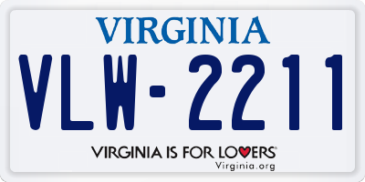 VA license plate VLW2211