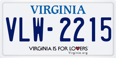 VA license plate VLW2215