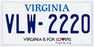 VA license plate VLW2220