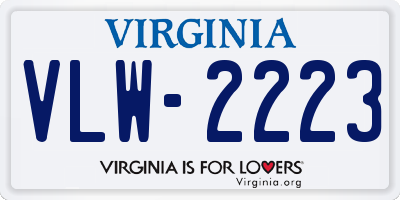 VA license plate VLW2223