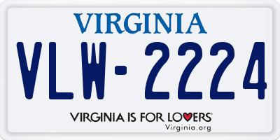 VA license plate VLW2224