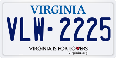 VA license plate VLW2225