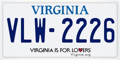 VA license plate VLW2226