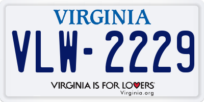 VA license plate VLW2229