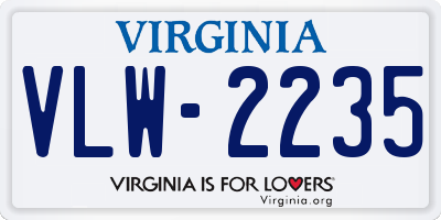 VA license plate VLW2235