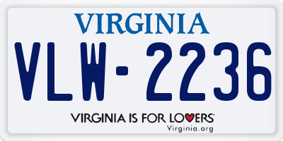 VA license plate VLW2236