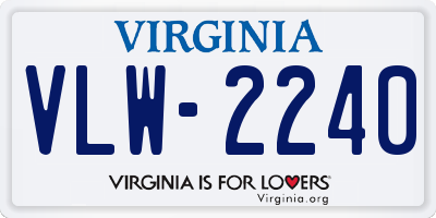 VA license plate VLW2240