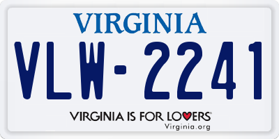 VA license plate VLW2241