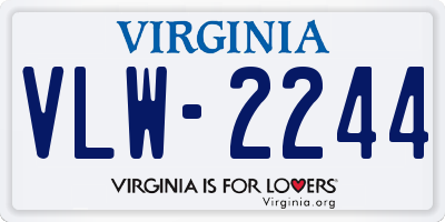 VA license plate VLW2244