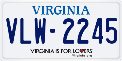 VA license plate VLW2245