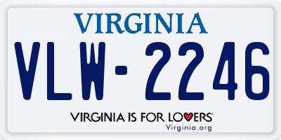 VA license plate VLW2246