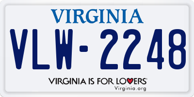 VA license plate VLW2248