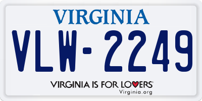 VA license plate VLW2249