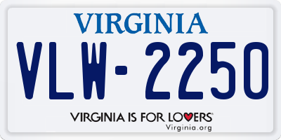 VA license plate VLW2250