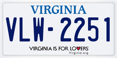 VA license plate VLW2251