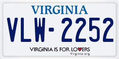 VA license plate VLW2252