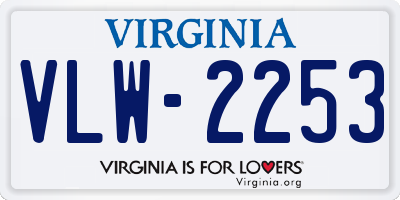 VA license plate VLW2253