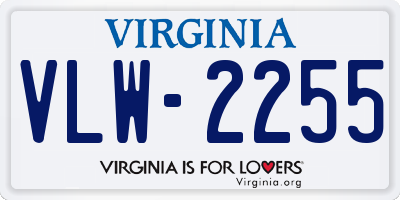 VA license plate VLW2255