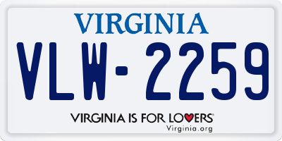 VA license plate VLW2259