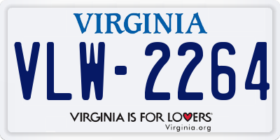 VA license plate VLW2264