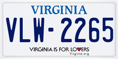 VA license plate VLW2265