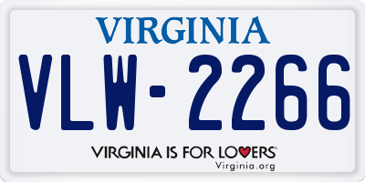 VA license plate VLW2266