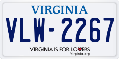 VA license plate VLW2267