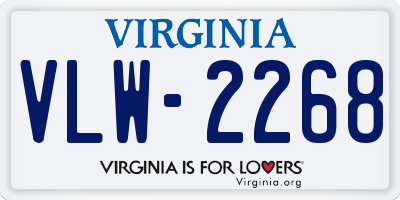 VA license plate VLW2268