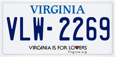 VA license plate VLW2269