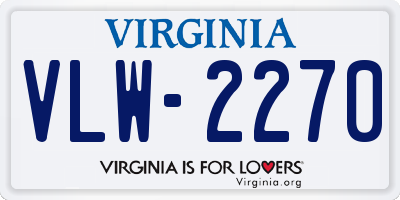 VA license plate VLW2270