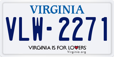 VA license plate VLW2271