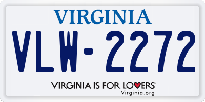 VA license plate VLW2272