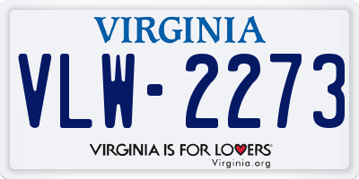 VA license plate VLW2273