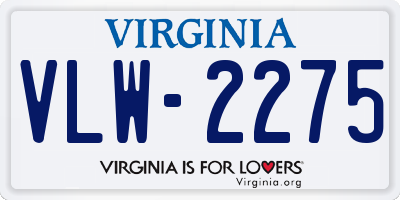 VA license plate VLW2275