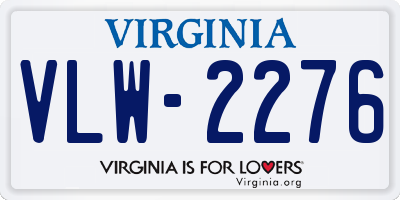 VA license plate VLW2276