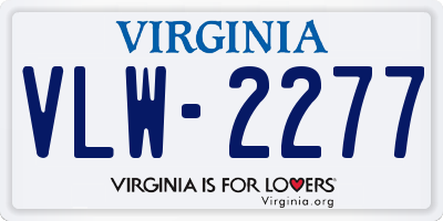 VA license plate VLW2277