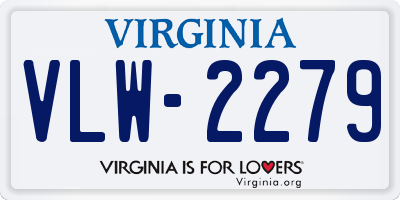 VA license plate VLW2279