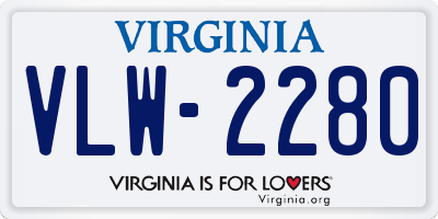 VA license plate VLW2280