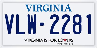 VA license plate VLW2281